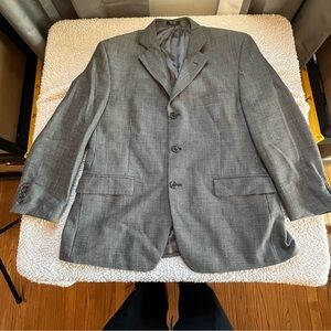 Jones New York Mens Brown 100% Wool Tweed Blazer Sport Coat Jacket  3 Button